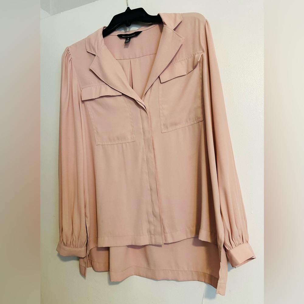 WHBM dusty rose long sleeve blouse. Washable. Sz M